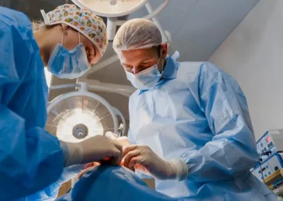 doctors operating on patients face