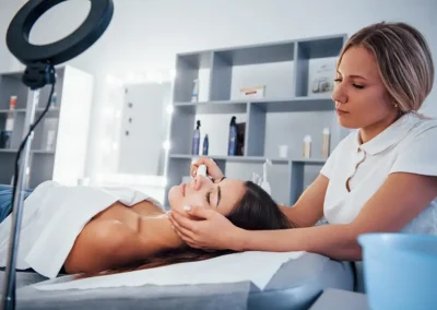 medspa esthetician working on patient